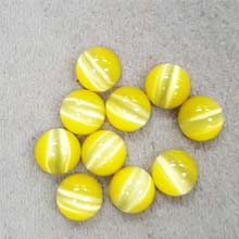 10MM ROUND CABOCHON CATS EYE YELLOW(10PCS/BAG)